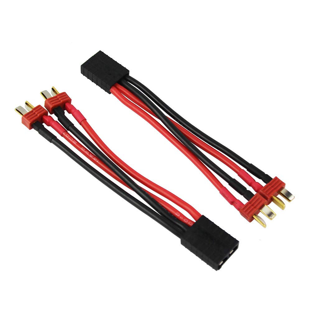 OliYin 2pcs Compatible with TRX 1-Female to Anti-Skid Deans 2-Male Parallel Connector Adapter(Pack of 2)
