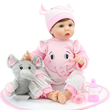 Aori Reborn Baby Dolls Girl 22 Inch Realistic Newborn Baby Doll Weighted Lifelike Toddler That Look Real With Elephant Jumpsuit And Toy In Gift Box