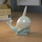 Sea Creations Ceramic Narwhal Figurine Teal And White 5'' Perfect For Any Room Decor