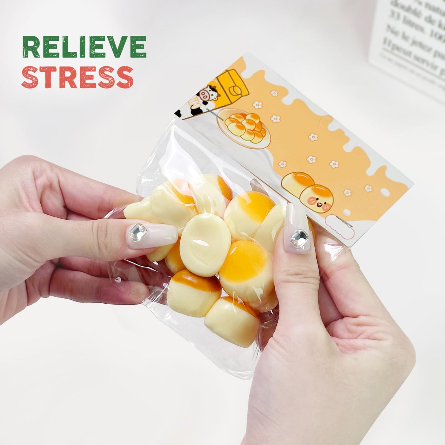 Taba Squishy Toys Valentines Cute Kawaii Cat Paw Squeeze Toys  Sticky Squishy Fidget Toys Silicone Squeeze Toy for Stress Relief Cute Soft Toys Best Valentines Gift for Anniversary (Small bun)