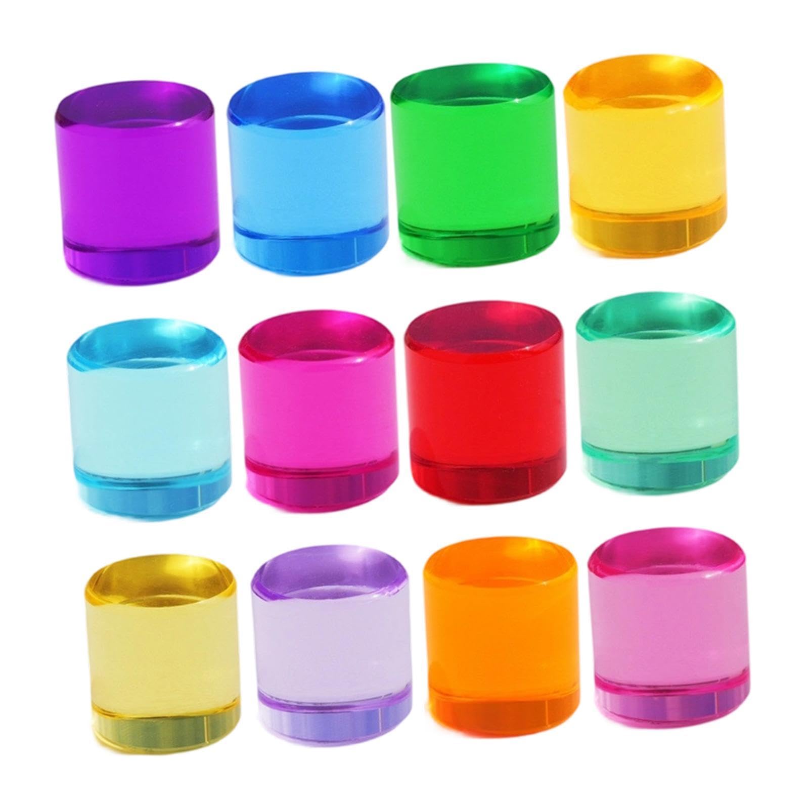 Zoomella 12Pcs Rainbow Building Blocks Set For Kids Fine Motor Skills Educational Toy Diameter 2.5Cm