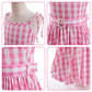 Btonai Girls Pink Costume for Kids Pink Plaid Dressgirls 70s80s Outfits Halloween Party 7-12Y