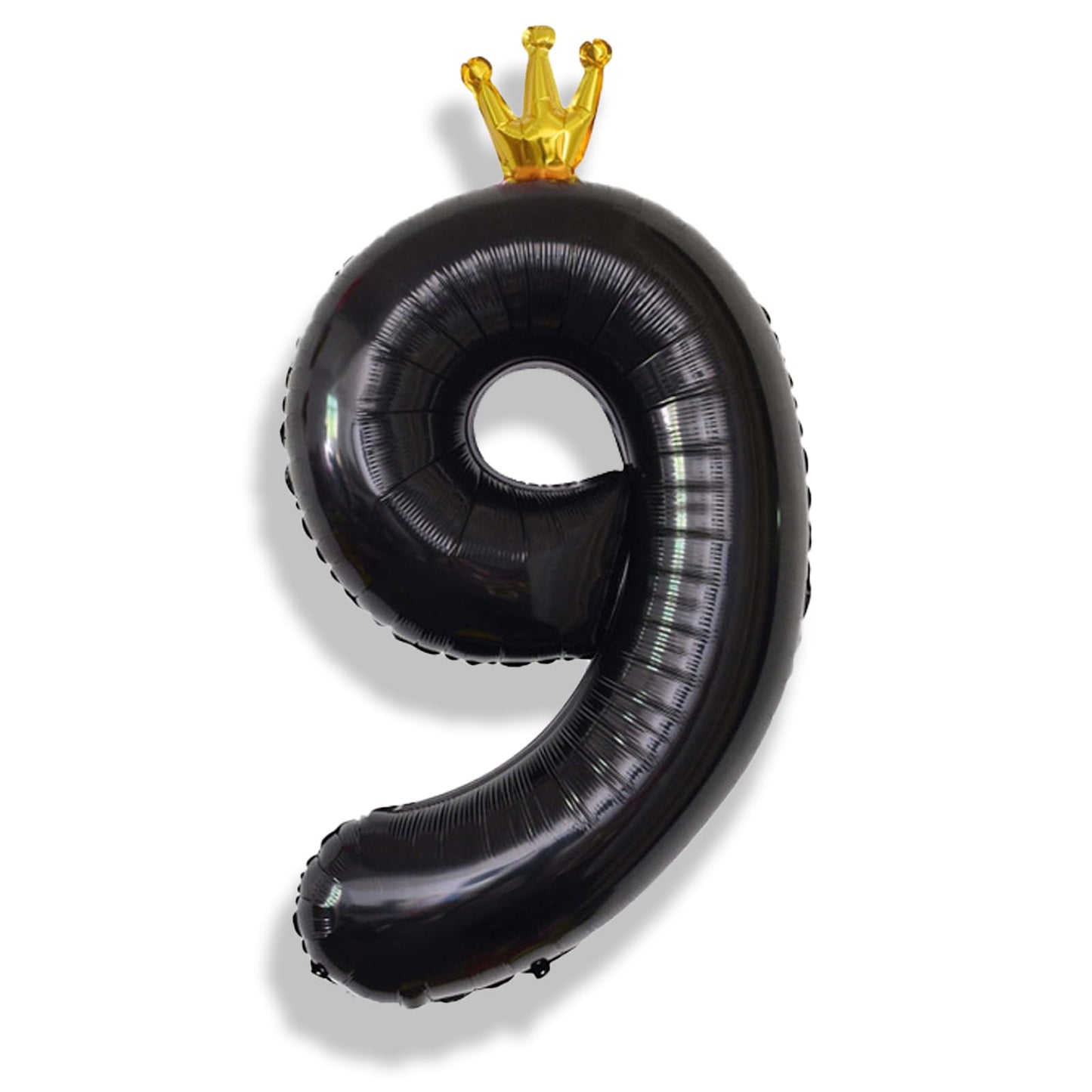 40 Inch 9 Balloons Number, Black Crown Giant 9Th Birthday Party Number Balloons 0-9 Set, Self Inflating Balloons For Girls Men 9
