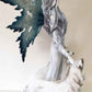 Large 23' Tall Blizzard Frost Flake Fairy With Two Snow Pet Wolves Statue Figurine