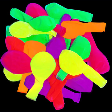 120 Pieces Uv Neon Balloons 12 Inch Large Blacklight Glow In The Dark Balloons 5 Colors Fluorescent Neon Glow Balloons For Black