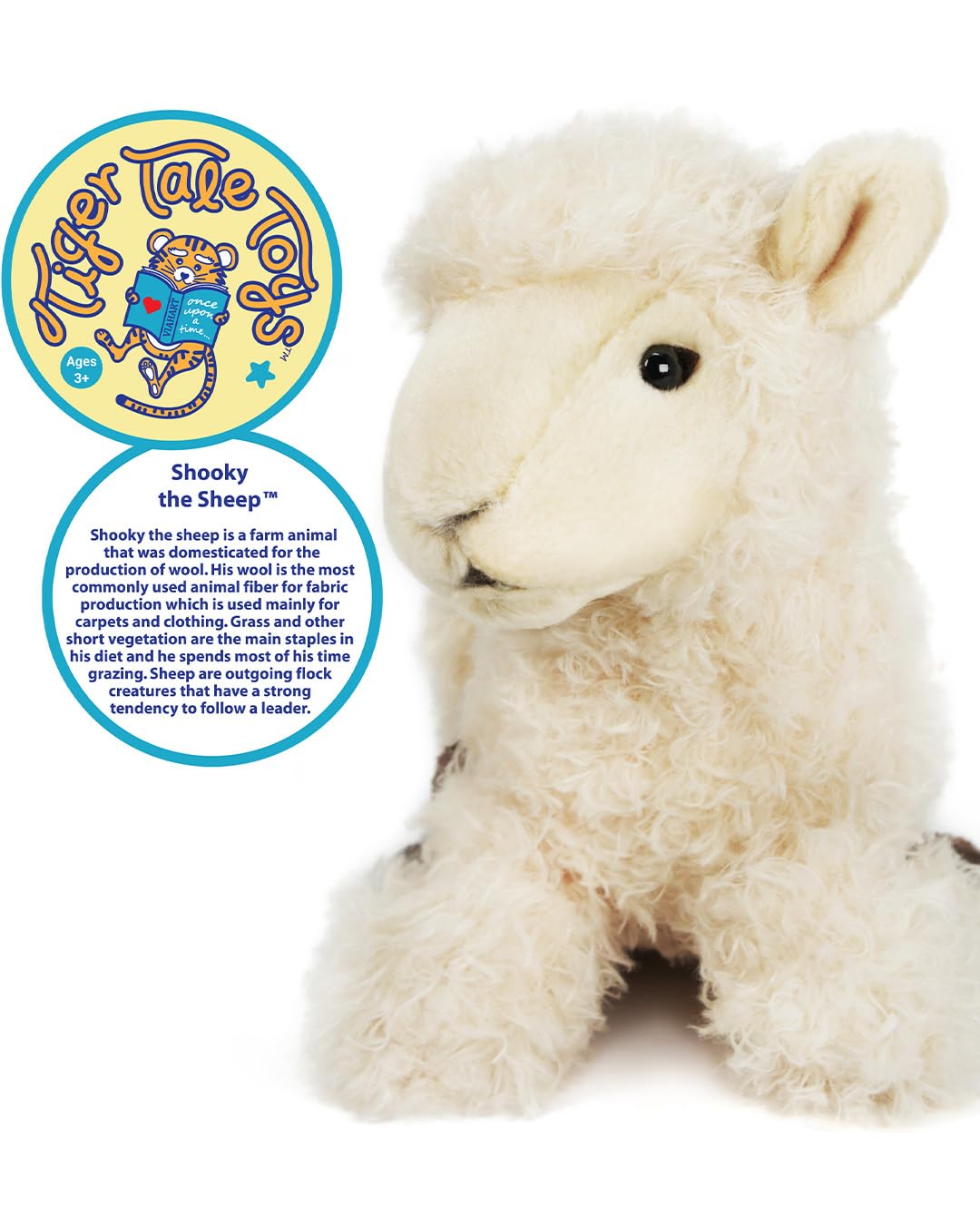 Tigerhart Shooky The Sheep - 10 Inch Stuffed Animal Plush