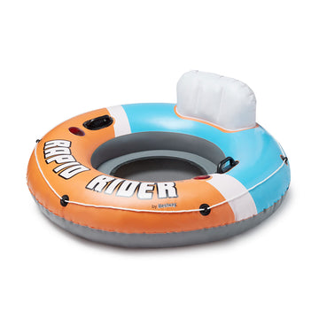 Bestway Hydro-Force Rapid Rider Inflatable River Tube Water Float For 1 Person With Built-In Backrest, Handles, And Cupholders, Orange