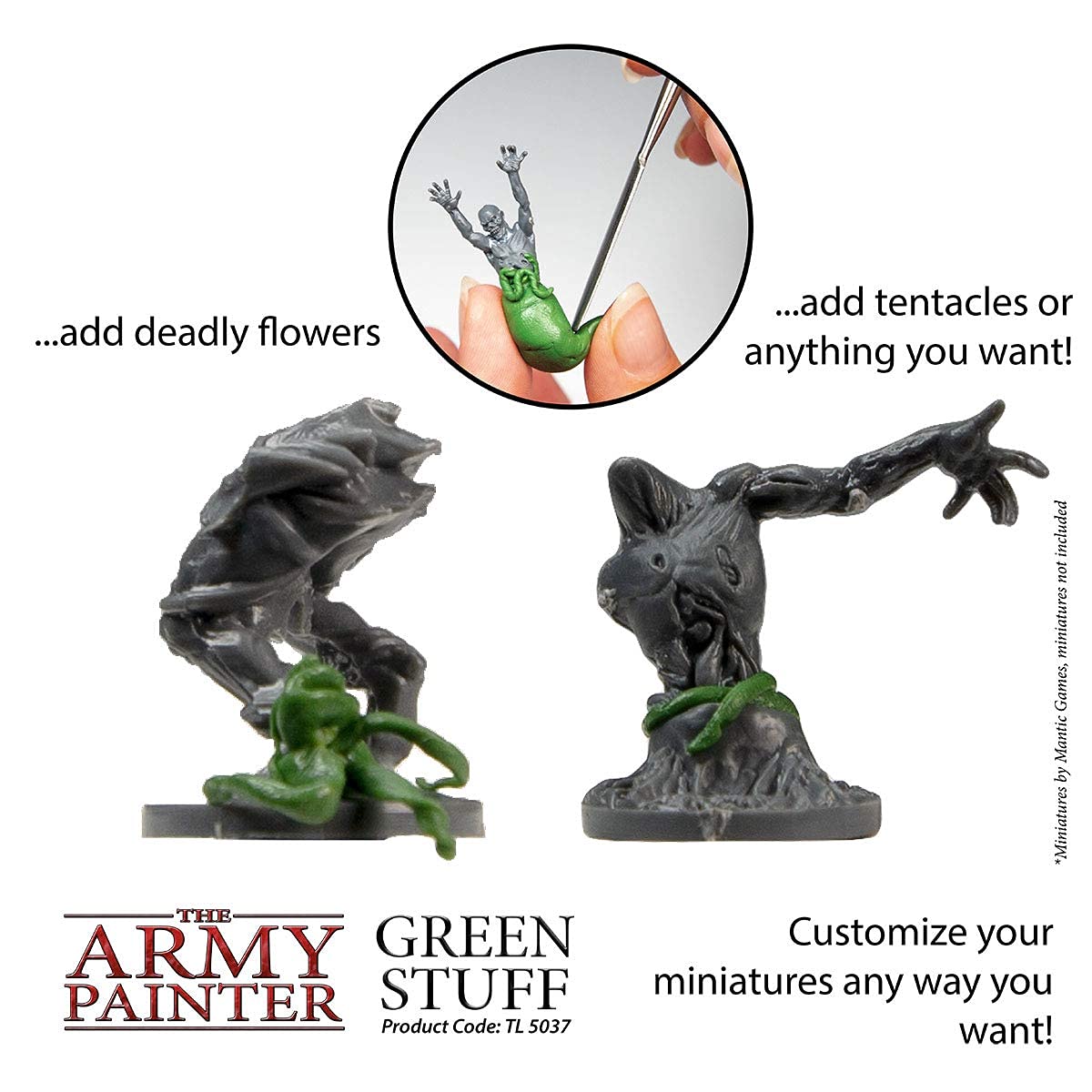 The Army Painter Green Stuff, 2 Part Modelling Clay, 20cm, Mouldable Model Putty Modelling Compound for Miniatures, Easy-to-Knea