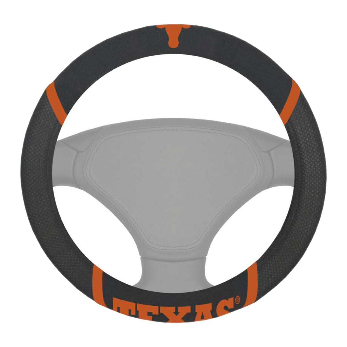 FANMATS 14825 NCAA University of Texas Longhorns Polyester Steering Wheel Cover , 15x15, Black