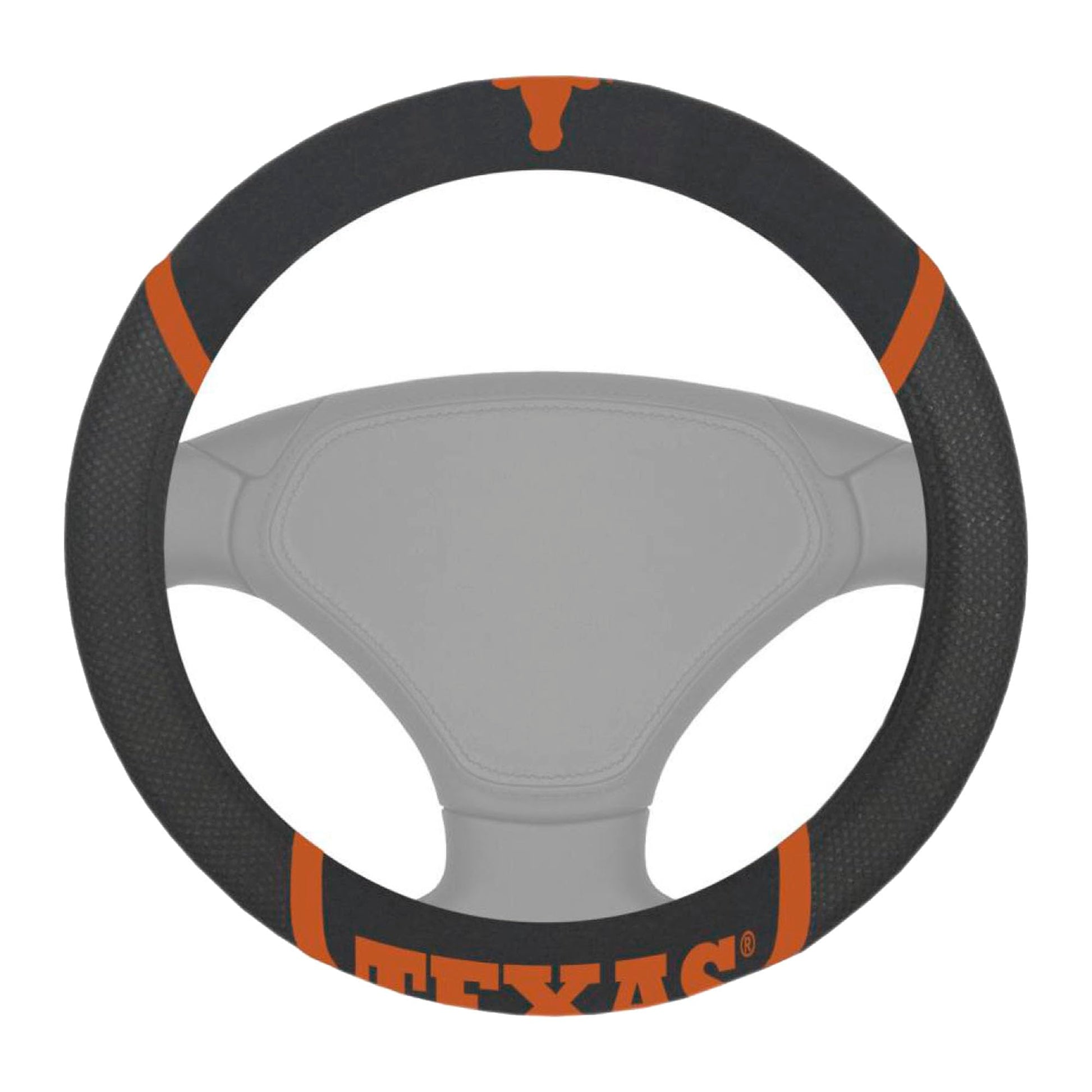 FANMATS 14825 NCAA University of Texas Longhorns Polyester Steering Wheel Cover , 15x15, Black