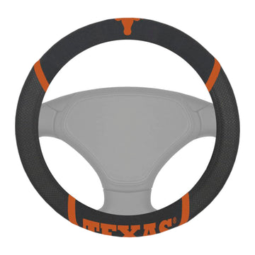 FANMATS 14825 NCAA University of Texas Longhorns Polyester Steering Wheel Cover , 15x15, Black