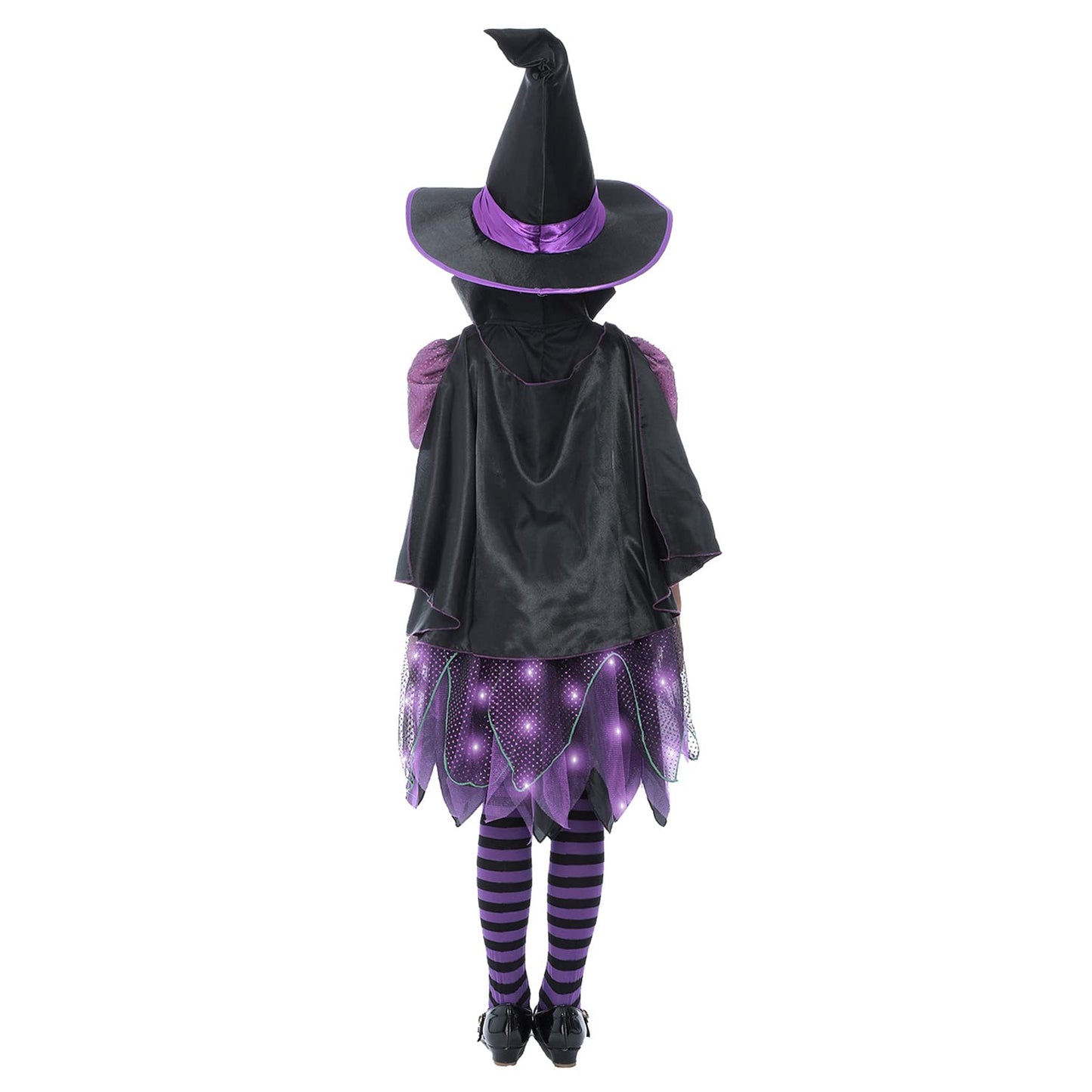 Sincere Party Deluxe Light Up Purple Witch Costume For Girls With Hat 5-6Years