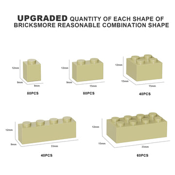 Webrick 300 Pcs Classic Building Bricks, Apricot Yellow Bulk Bricks,Compatible With Lego And Major Brands Parts And Pieces, Crea