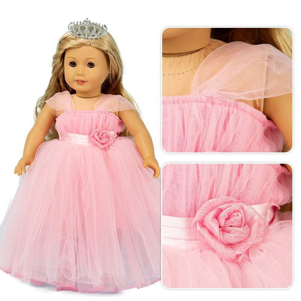 Girls Doll Clothes And Accessories , Princess Costume , Wedding Dress , Party Gown Dress For 18 Inch Dolls (3Pcs)