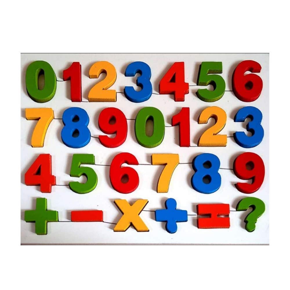 FI  FLICK IN Wooden 3D Number Shape Educational Learning 09 Digital Puzzle Board Tray Games Toy for Kids (Multicolor)