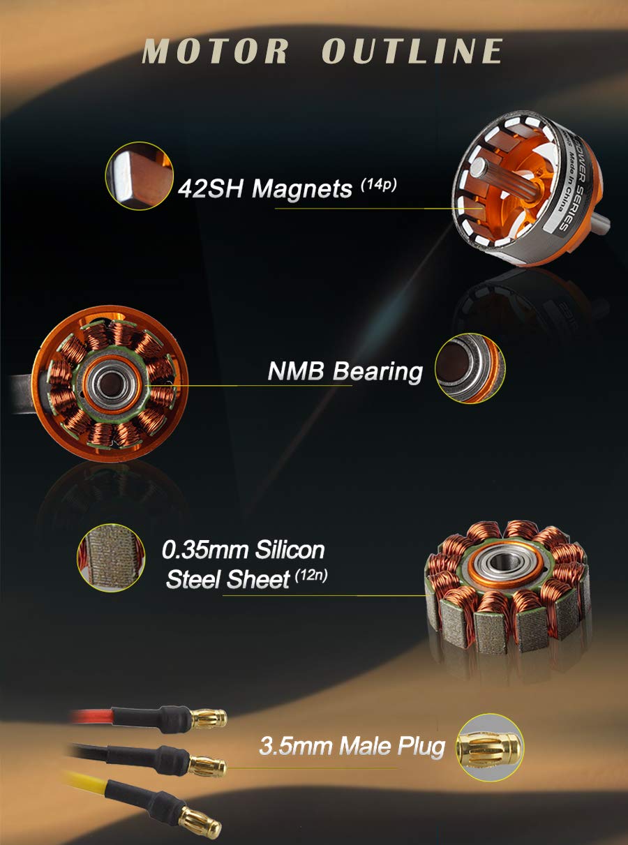FLASH HOBBY D2836 Brushless Outrunner Motor 1500KV for 2-4S RC Helicopter & Drone