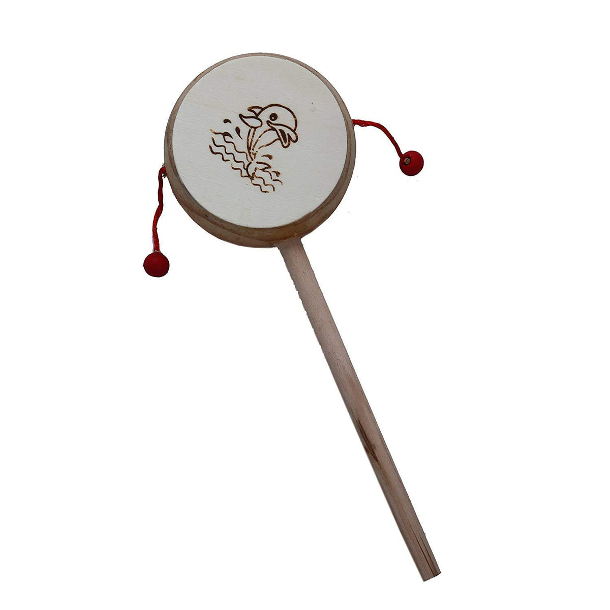 Rcelebrare Wooden Damru Toy  KidS Musical Instrument Beautiful Handcrafted Gift Idea | Fun Stuff For KidsBrown