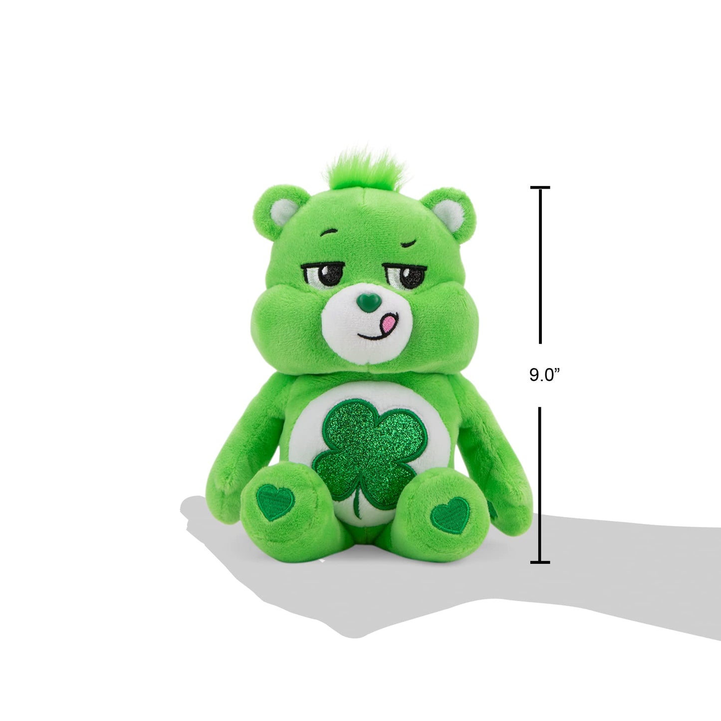 Care Bears 9" Bean Plush - Good Luck Bear, Soft Polyester, Multicolor, Model 22485