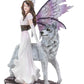 Ebros Purple Winged Fairy Diana With Alpha Snow Direwolf Wolf Statue 10' Tall Fantasy Garden Nymph Fae Pixie Wolves Fairies Figurine Fantasy Decor