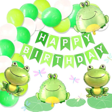 Laventy Frog Birthday Decoration Frog Balloon Frog Birthday Party Supplies Reptile Birthday Party Decorations Frog Princess Party Decoration Garden Birthday Decoration