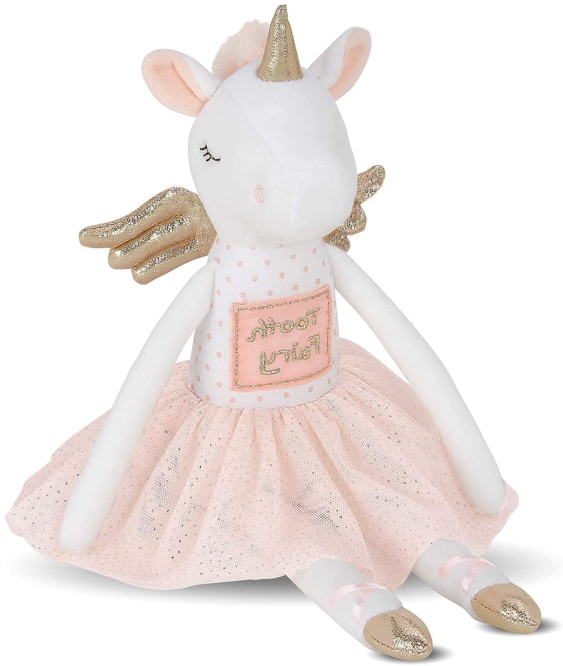 Bearington Twinkles Soft Plush Unicorn Tooth Fairy Doll, 14 Inches