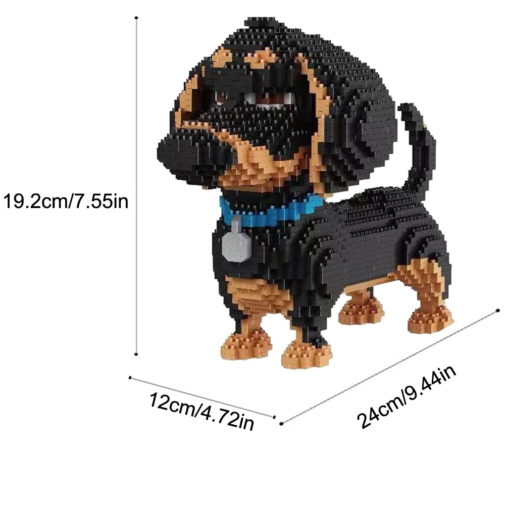 ISeeSee Mini Dog Building Blocks Pet Building Toy Bricks Micro Mini Blocks 3D Puzzle Building Blocks Set Toys Gifts for Kids or mature-themed (Black Dog 2100PCS)