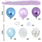 Dagelar Frozen Balloons Set, Pearl Purple Blue Metallic Purple Blue Snowflake Latex Balloon With Silver Confetti Balloons For Wi