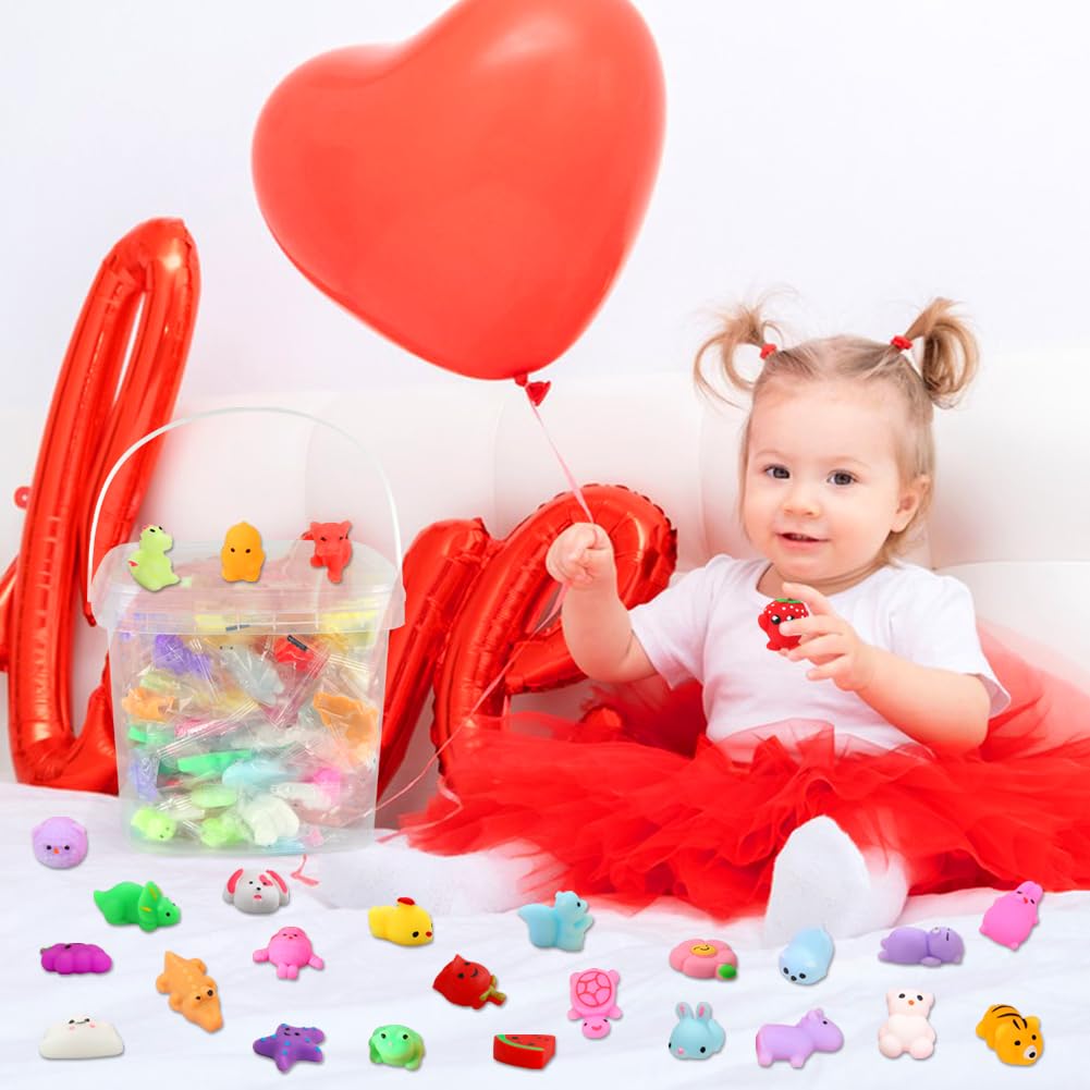 180 Pack Squishy Toys, Kawaii Squishies Party Favors For Kids 4-8 8-12 Mochi Squishy Animals Treasure Box Toys Classroom Prizes