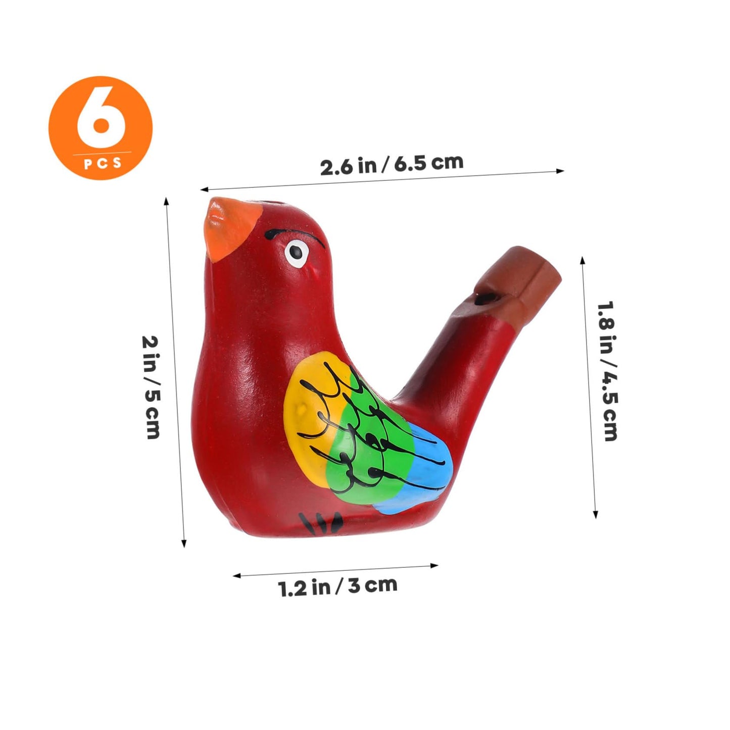 TOYANDONA Warbling Bird Whistle 6Pcs Ceramic Noise Makers for Kids & Adults - Fun Party Favors