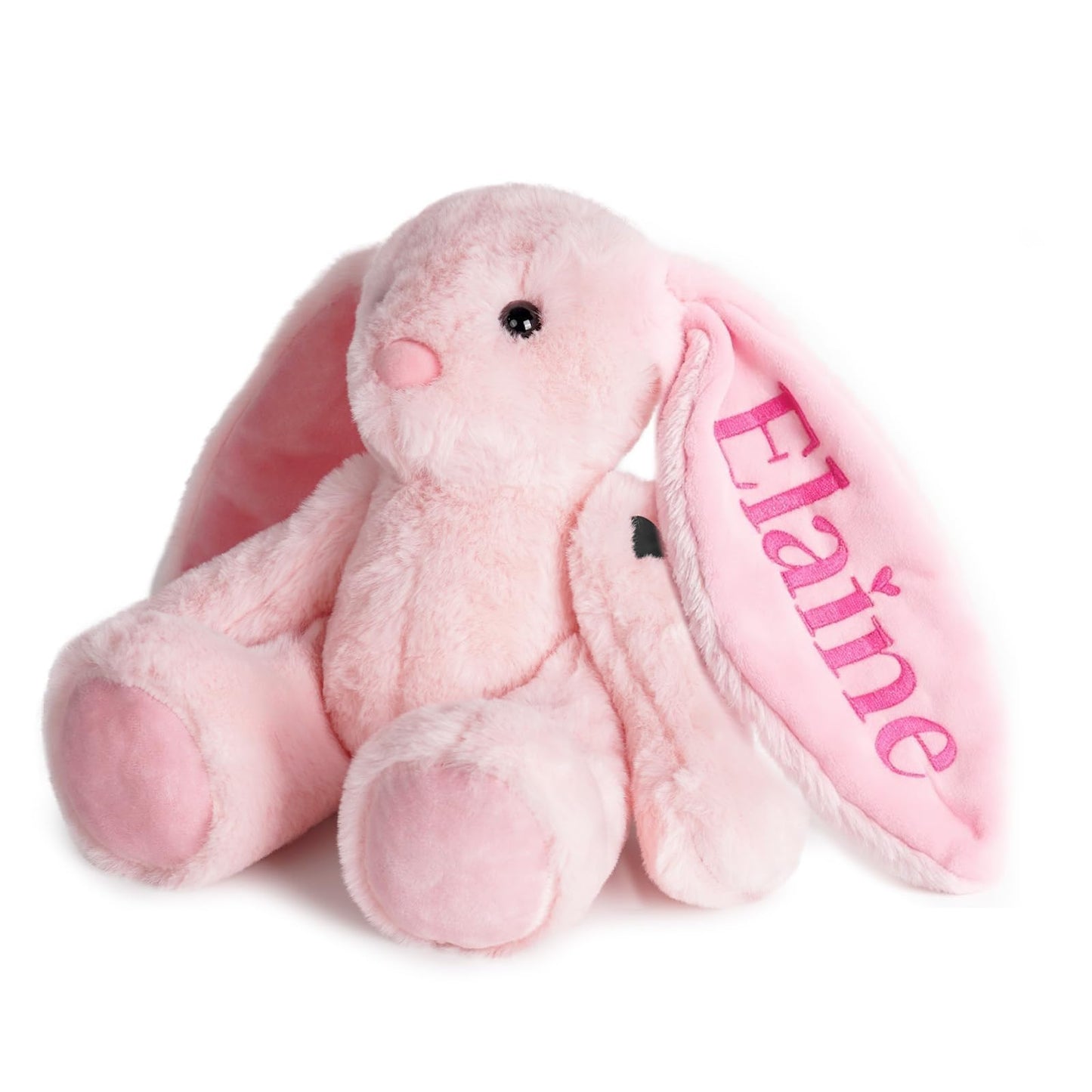 Customizedbee Embroidered Plush Bunny with Childs Name,Personalized Bunny Stuffed Animal,Custom Baby Toys,Soft Plush Rabbit,1 Y