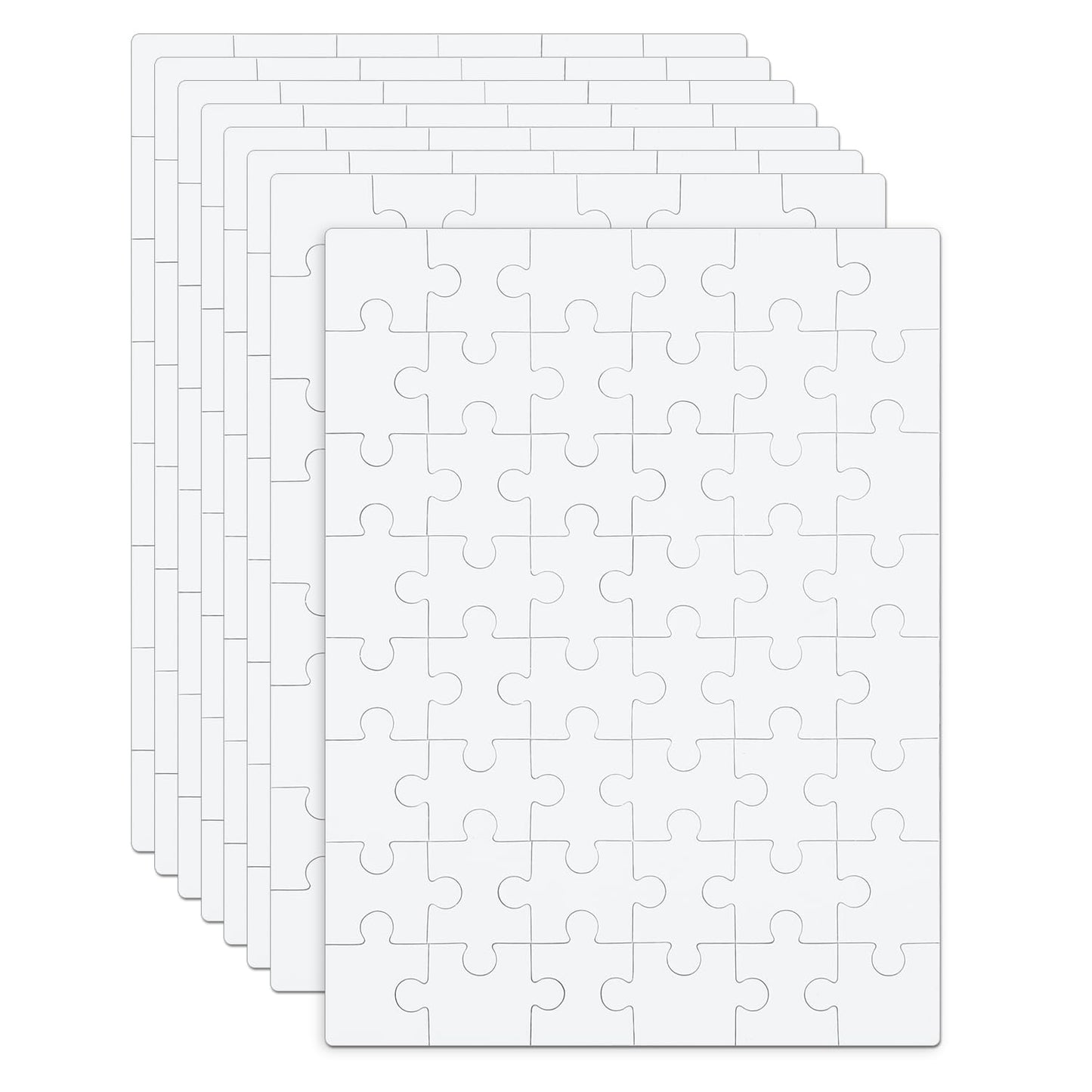 8 Sheets Blank Puzzles for Kids  5.9 x 7.9 Inch / 15x20cm Blank Puzzles 48 Piece Blank Jigsaw Puzzle Paintable Puzzle All White Puzzles for Kids Birthday Activity Party DIY Craft