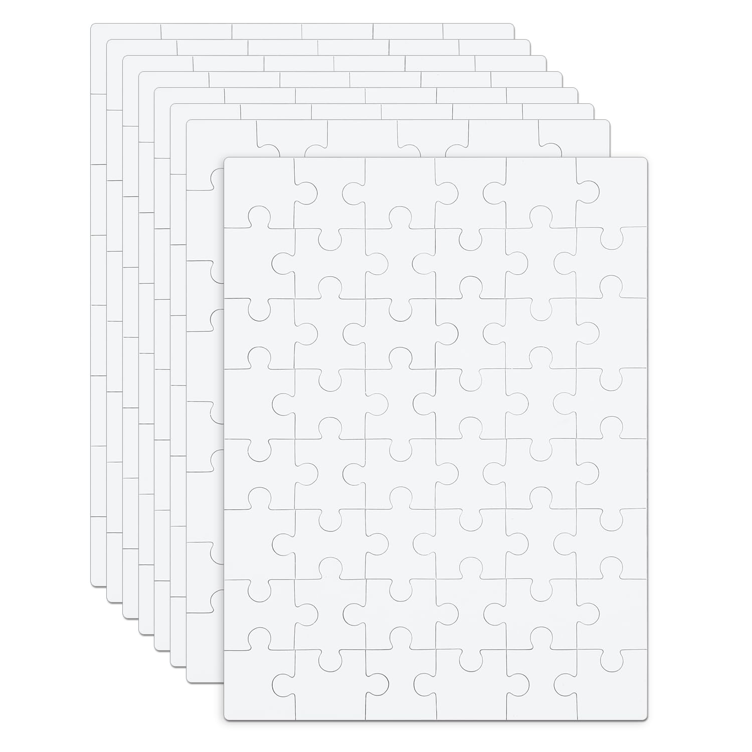 8 Sheets Blank Puzzles for Kids  5.9 x 7.9 Inch / 15x20cm Blank Puzzles 48 Piece Blank Jigsaw Puzzle Paintable Puzzle All White Puzzles for Kids Birthday Activity Party DIY Craft