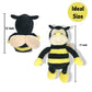Garden Buzz Cuties Nana The Bee With Smile Face And Yellow Wings Plush Bumblebee Stuffed Animal Shaped Soft Bug Insect Toy Plushie Present