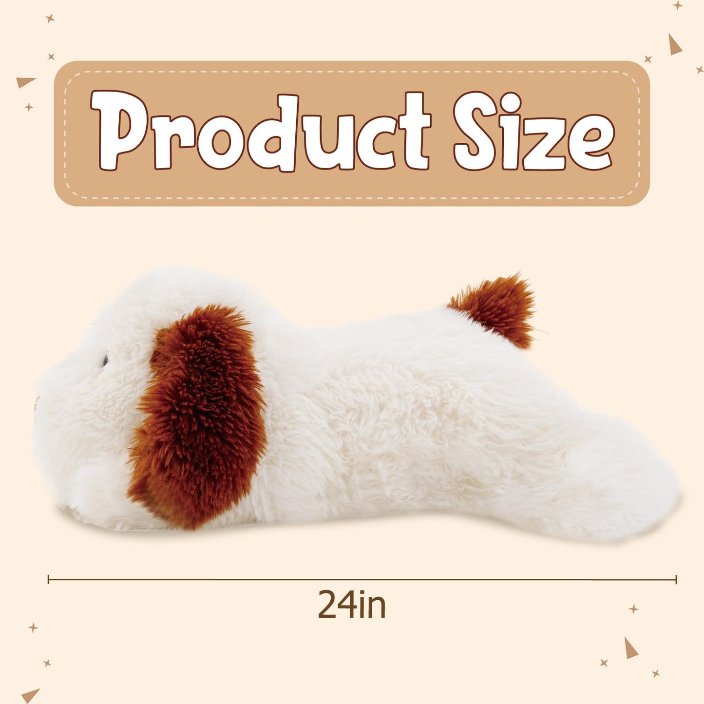GADXV Dog Weighted Stuffed Animal 24in  Stuffed Dog Plush for mature-themed  Kids  Weighted Dog Stuffed Animal Plush Animal Gifts on Christmas  Birthday  Valentine's Day