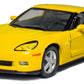 KiNSMART 2007 Corvette Z06 5inch 1:36Scale Die Cast Metal Model Toy Cars Yellow