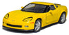 KiNSMART 2007 Corvette Z06 Die Cast Model Toy Car, 1:36 Scale, Yellow, Pullback Action, KT5320D-Yellow