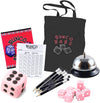 Bunco Babe Game Kit With Party Supplies For 12 Players - Tote Bag, Dice, Score Sheets, Pencils, Bell, And Plush Dice. All Of The Bunco Party Supplies You Need