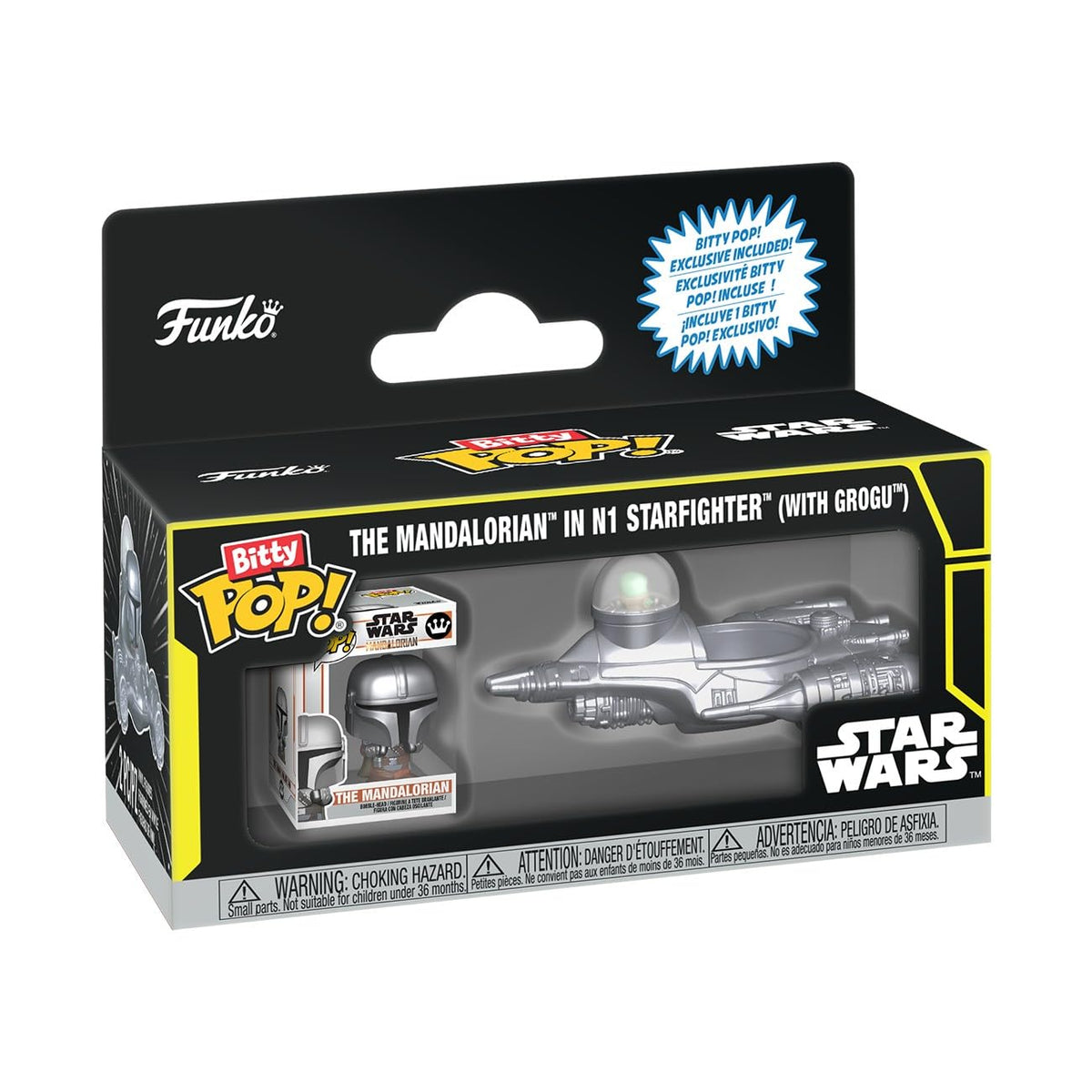 Funko Pop! Bitty Ride: Star Wars  The Mandalorian in N1 Starfighter (with Grogu)  Collectable Vinyl Figure  Gift Idea  Offic