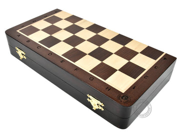 House Of Chess - 10 Inch Wooden Magnetic Folding Travel Chess Set/Board With 2 Extra Knights, 2 Extra Pawns, 2 Extra Queens And