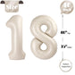 18 Balloon Number, Cream White Number 18Th Birthday Balloons 40 Inch, 18 Years Old Cream White Birthday Decorations For Boys Gir