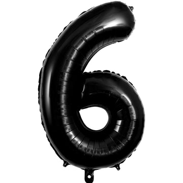 Large Black Number 6 Balloons, 40 Inch Foil Balloons, Giant Number Balloons For Women/Men Birthday Party Anniversary Celebration