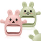 Easter 2 Pack Baby Teething Toys for 3-6 6-12 Months, Soft Silicone BPA Free Bunny Teething Mitten, Easter Basket Stuffers Chew 