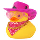 Wonuu Car Rubber Cowboy Duck, Yellow Ducks Decoration Dashboard With Cowboy Hat Necklace Sunglasses, Black Spots Pink