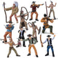 Artcreativity Cowboy & Indian Action Figures Set Of 12 - Realistic Details, Free-Standing, Party Decor & Favors For Kids