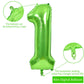 Toniful 40 Inch Large Green Numbers Balloons Number 18 Digital 18 Helium Balloons, Foil Mylar Big Number Balloons For Birthday P