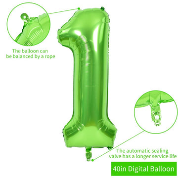Toniful 40 Inch Large Green Numbers Balloons Number 18 Digital 18 Helium Balloons, Foil Mylar Big Number Balloons For Birthday P