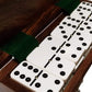 Marion Domino Double Six White Jumbo Tournament Professional Size With Spinners In Dovetail Sheesham Wood Box.