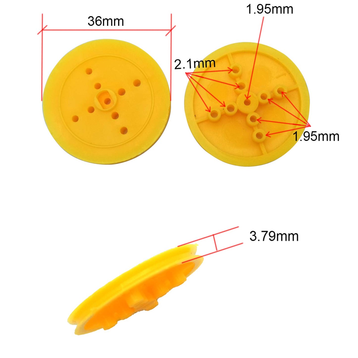 EUDAX 2mm Hole Plastic Belt Pulley Gears Combination Modulus Package Rubber Belts Band Plastic Model Accessories for DIY Robots