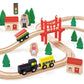 HYPERLIVING Wooden Train Set for Toddler  39 Pcs Wooden Train Track Fits Thomas  Brio  Chuggington  Melissa and Doug - Expandable  Changeable- Train Toy for 3 4 5 Year Old Boys Girls