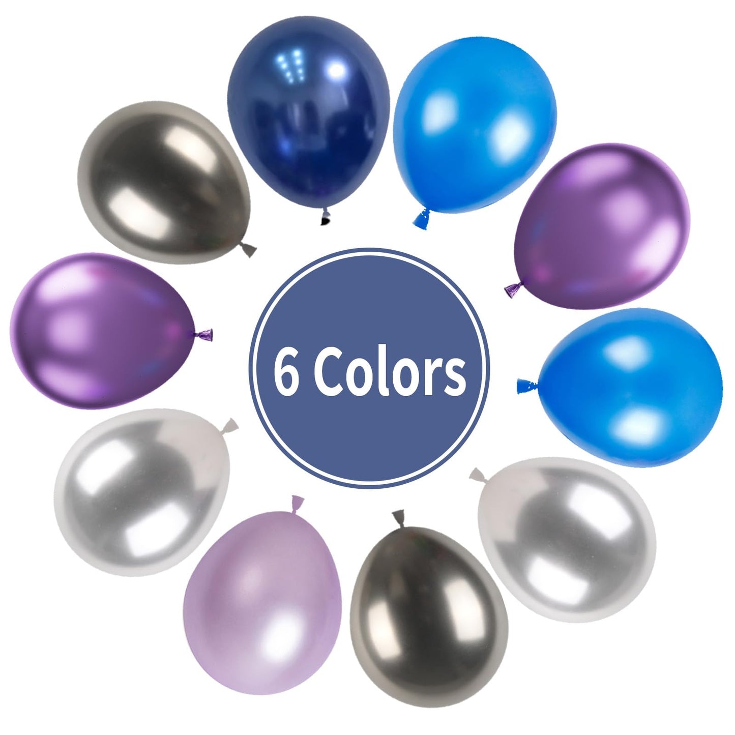 Outer Space Balloons, 55Pcs Galaxy Blue Balloons Metallic Black Purple Silver Balloons Blue And Purple Latex Balloons Pearl Blue